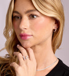 Double Huggie Earrings in Silver