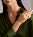 Turquoise Heart Chain Bracelet in Silver