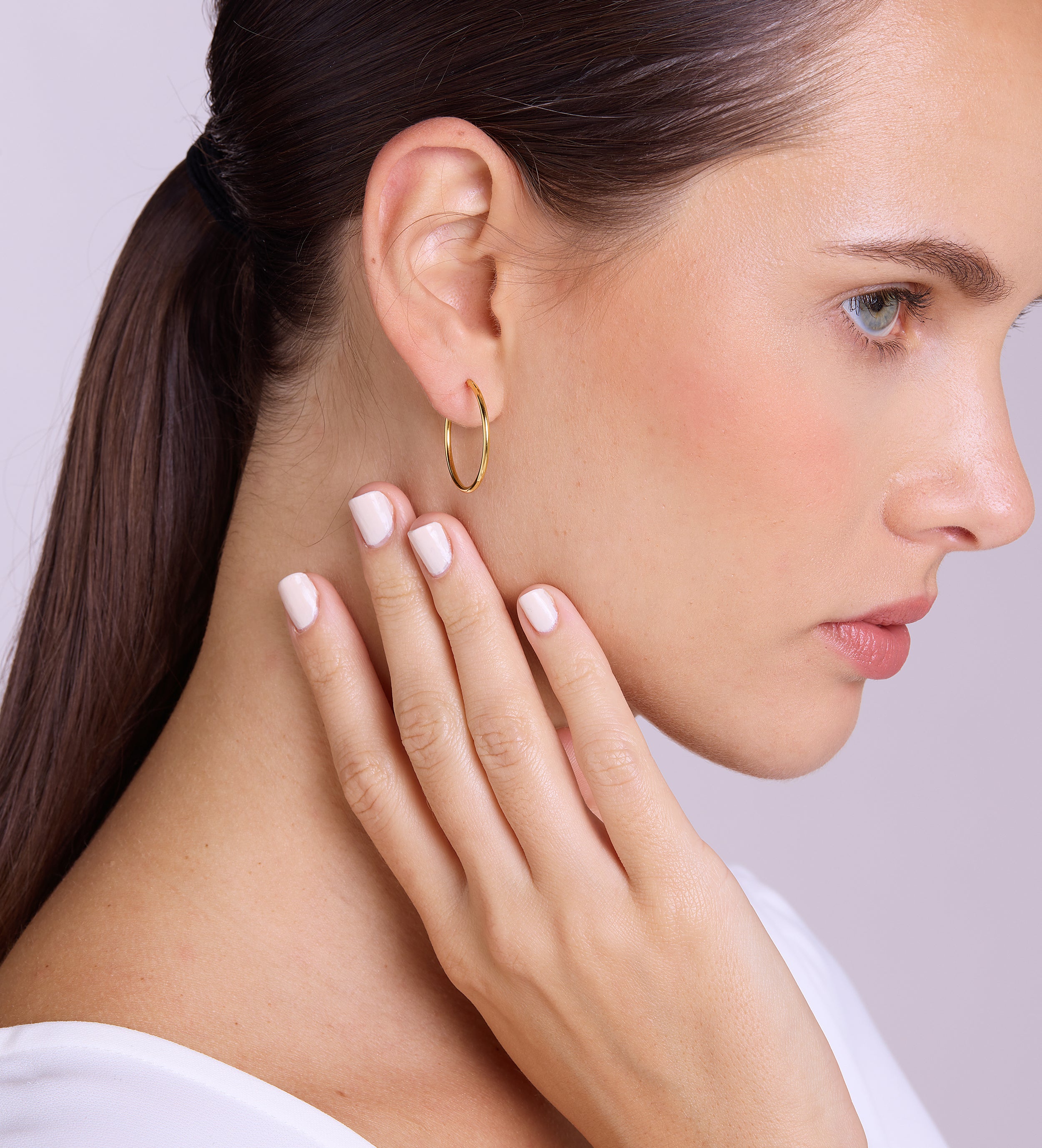 Thin Large Hoops in Gold