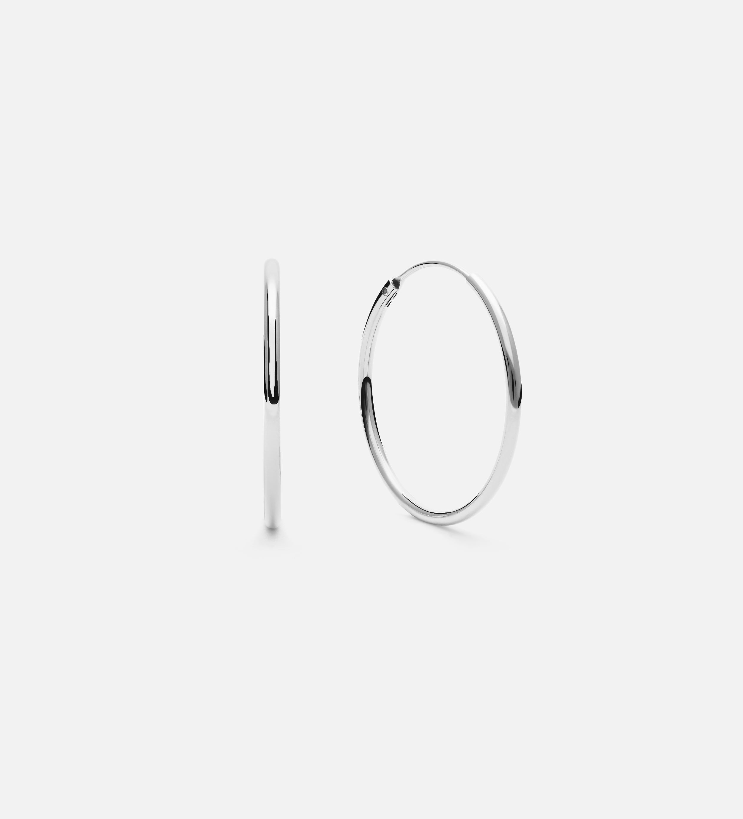 Thin Large Hoops in Silver