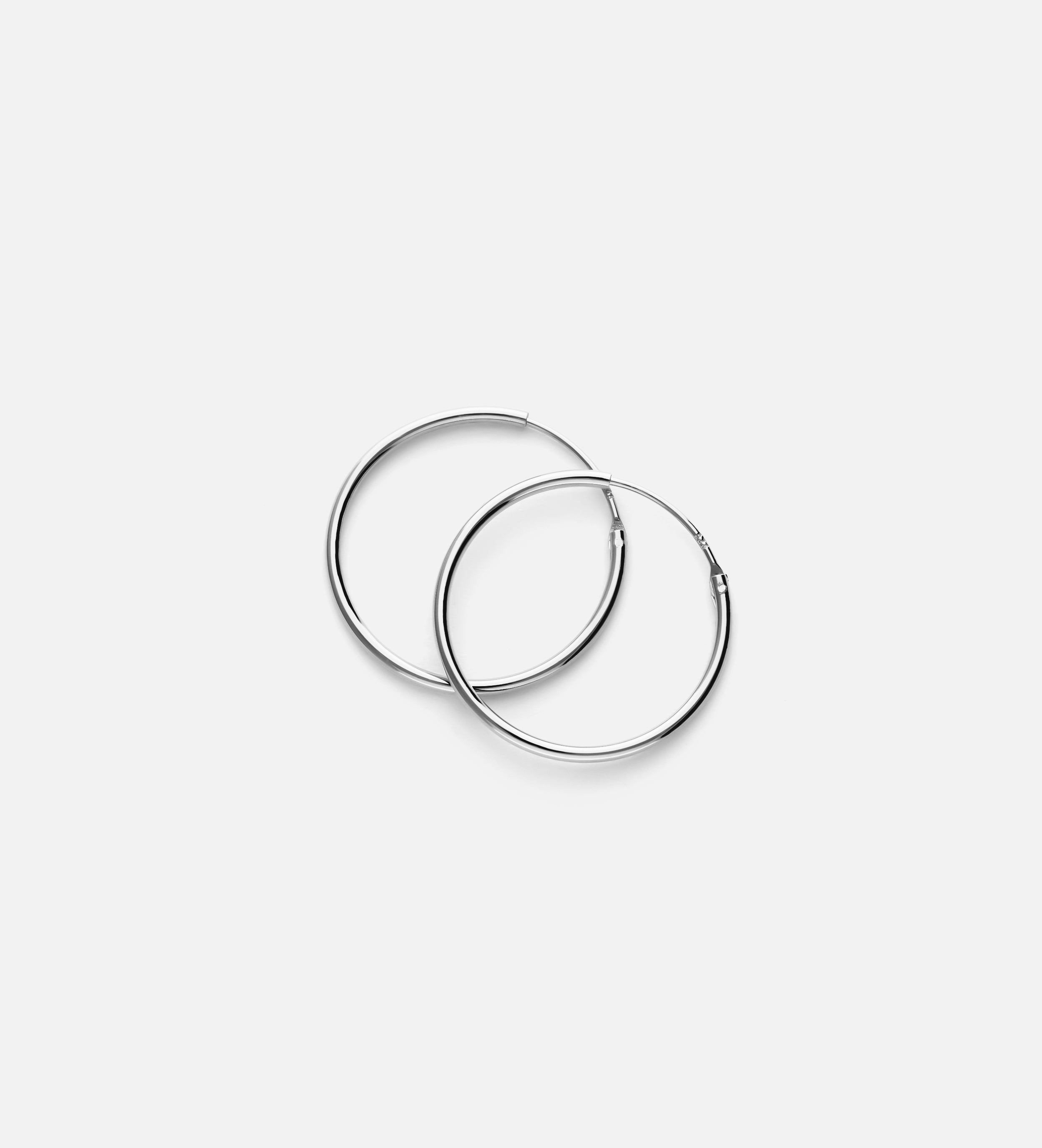 Thin Large Hoops in Silver