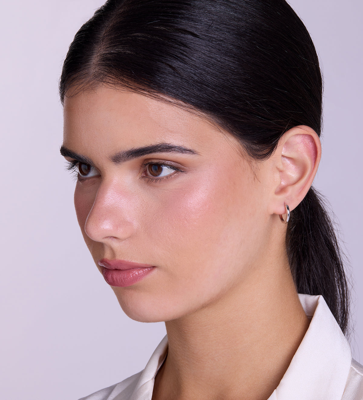 Classic Medium Hoops in Rhodium Plating on 925 Silver - Ash & Harry