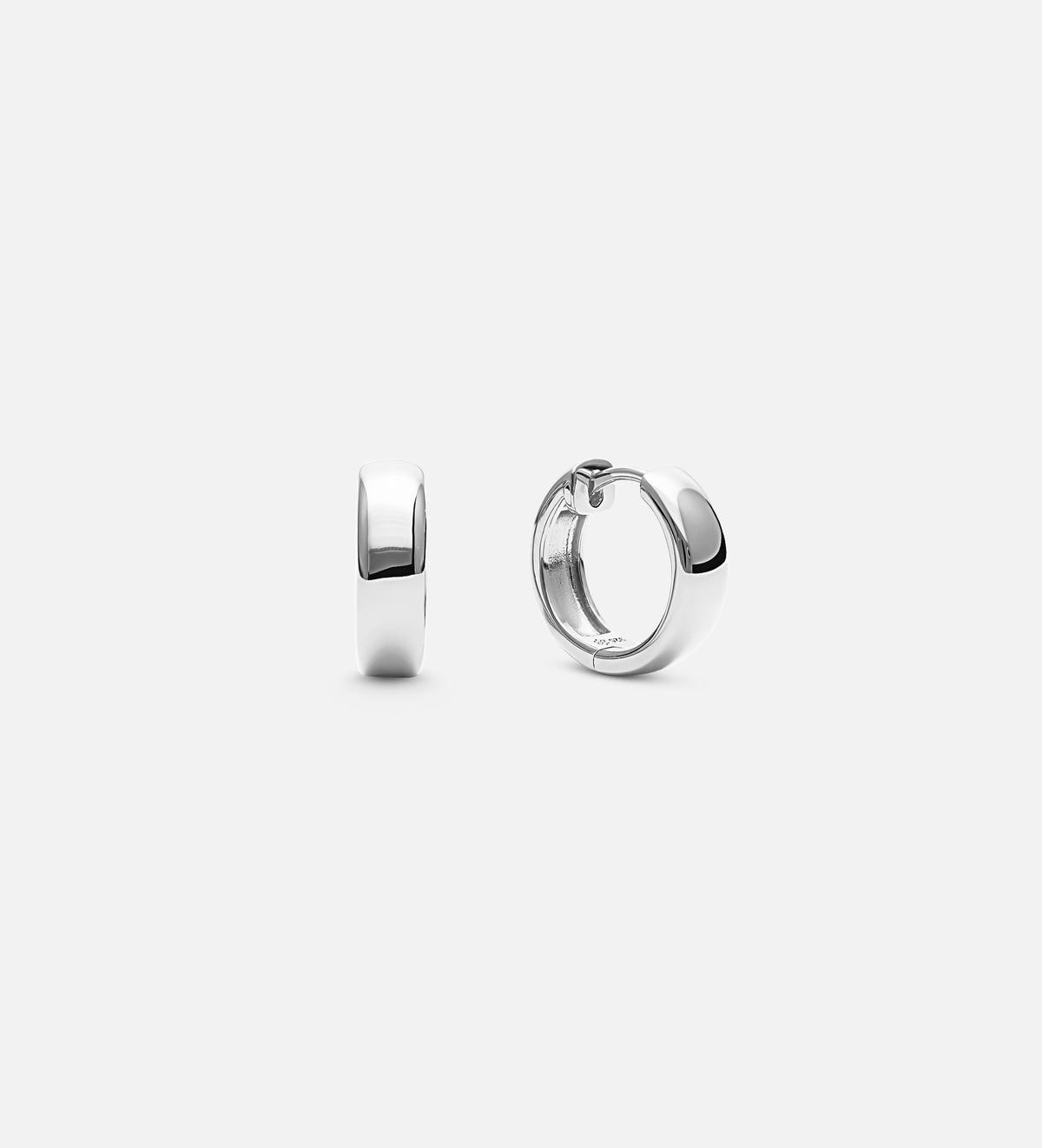 Bold Small Hoops in Rhodium Plating on 925 Silver - Ash & Harry