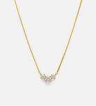 Triple Stone Pendant Necklace in Gold