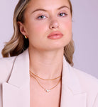 Triple Stone Pendant Necklace in Gold