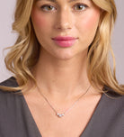 Triple Stone Pendant Necklace in Silver