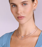 Triple Stone Pendant Necklace in Silver