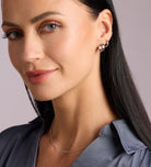 Tube Huggie Hoops in Silver