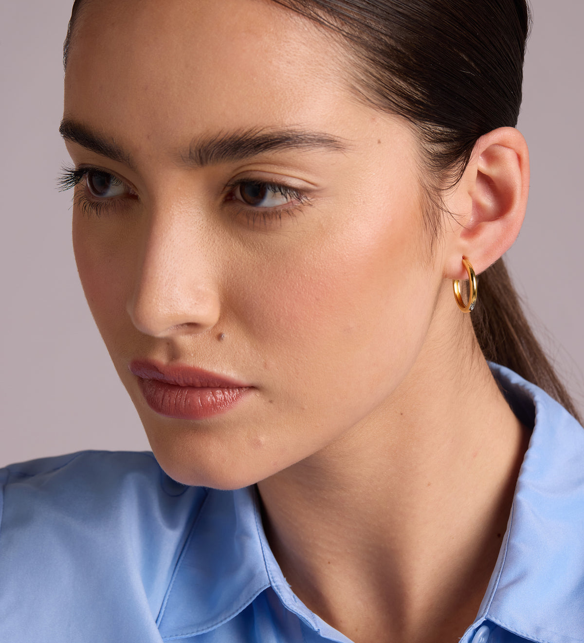 Tube Large Hoops in 18k Gold Plating on 925 Silver - Ash & Harry