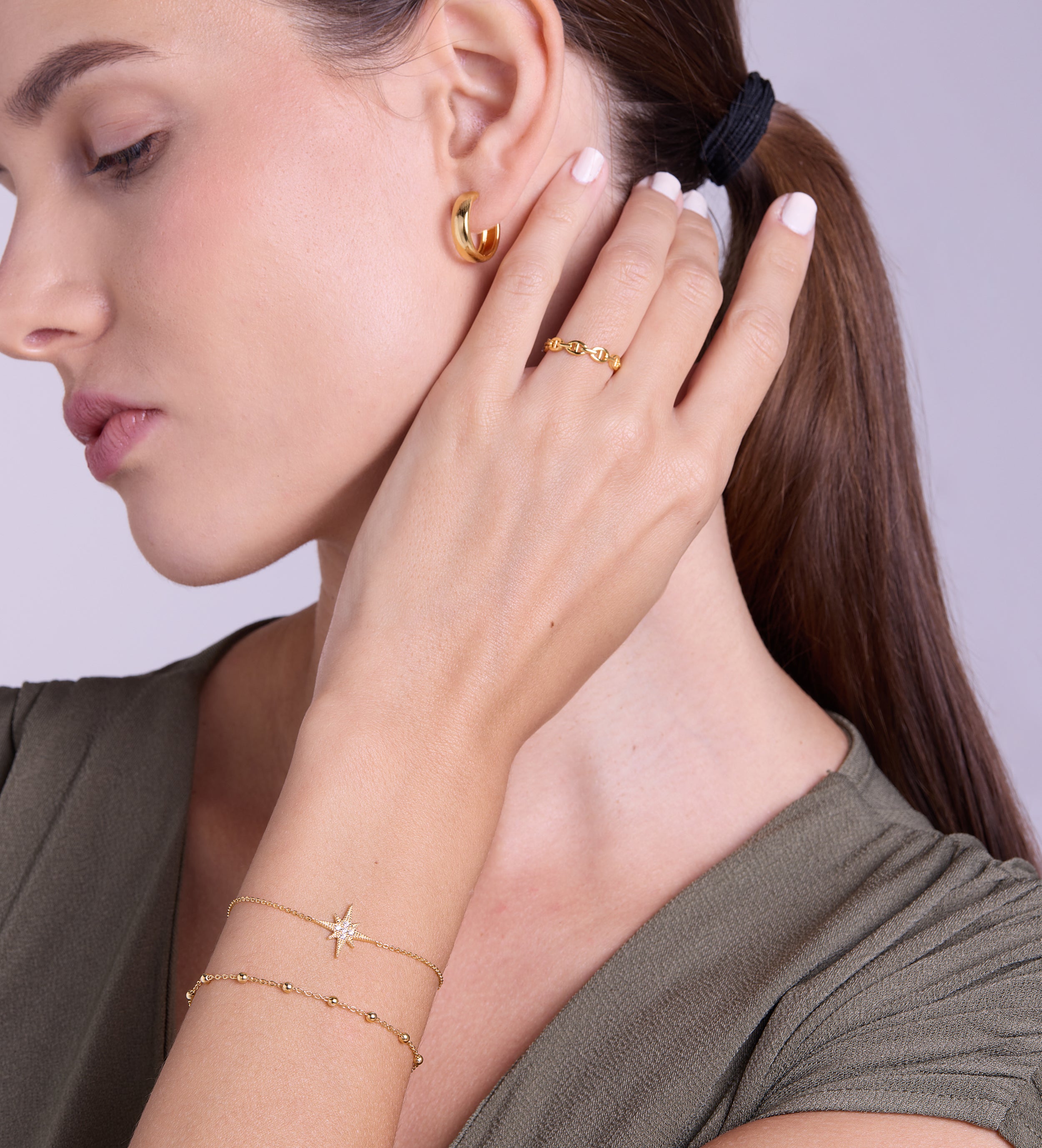 Dotted Chain Bracelet in Gold