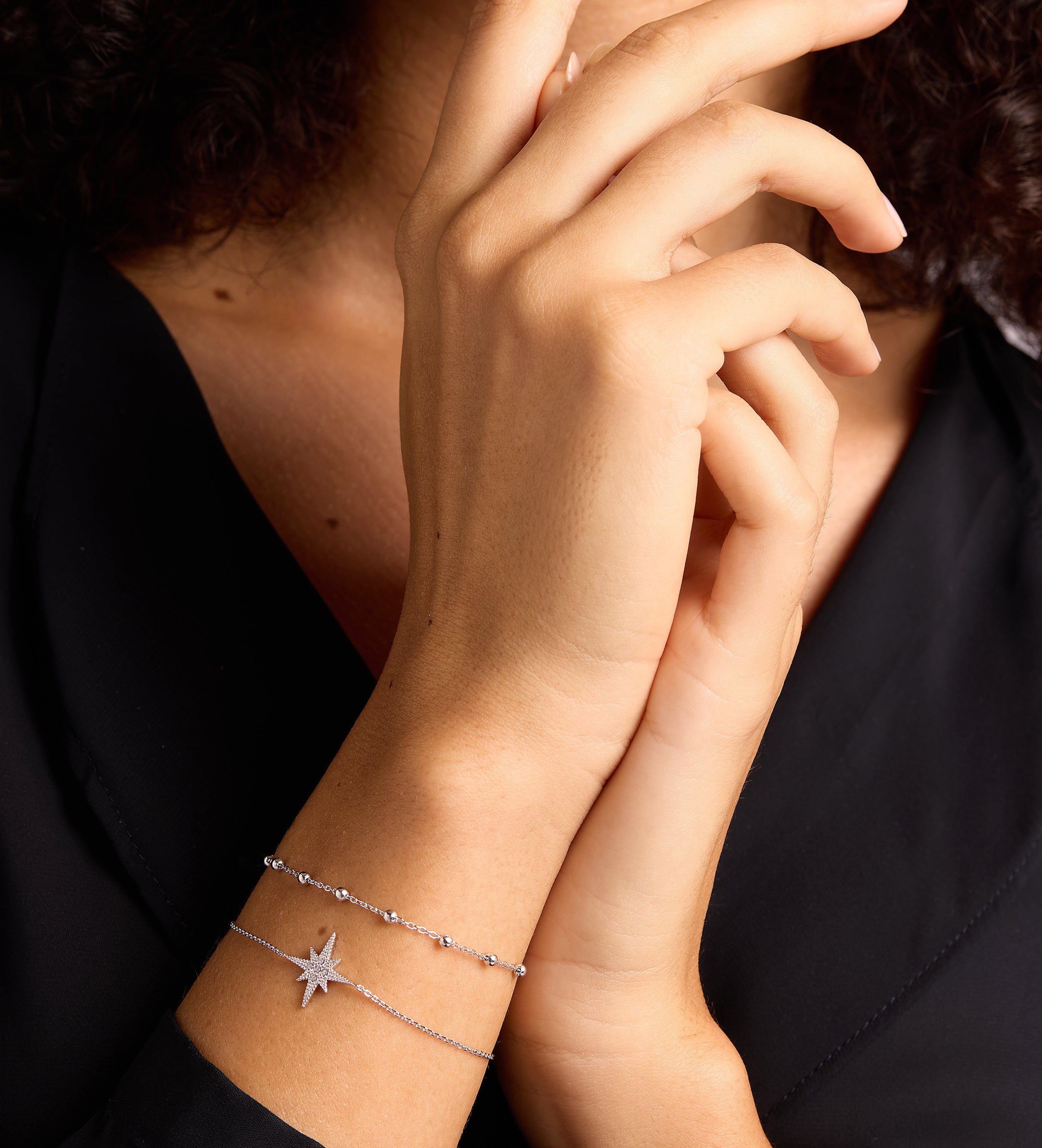 Dotted Chain Bracelet in Silver