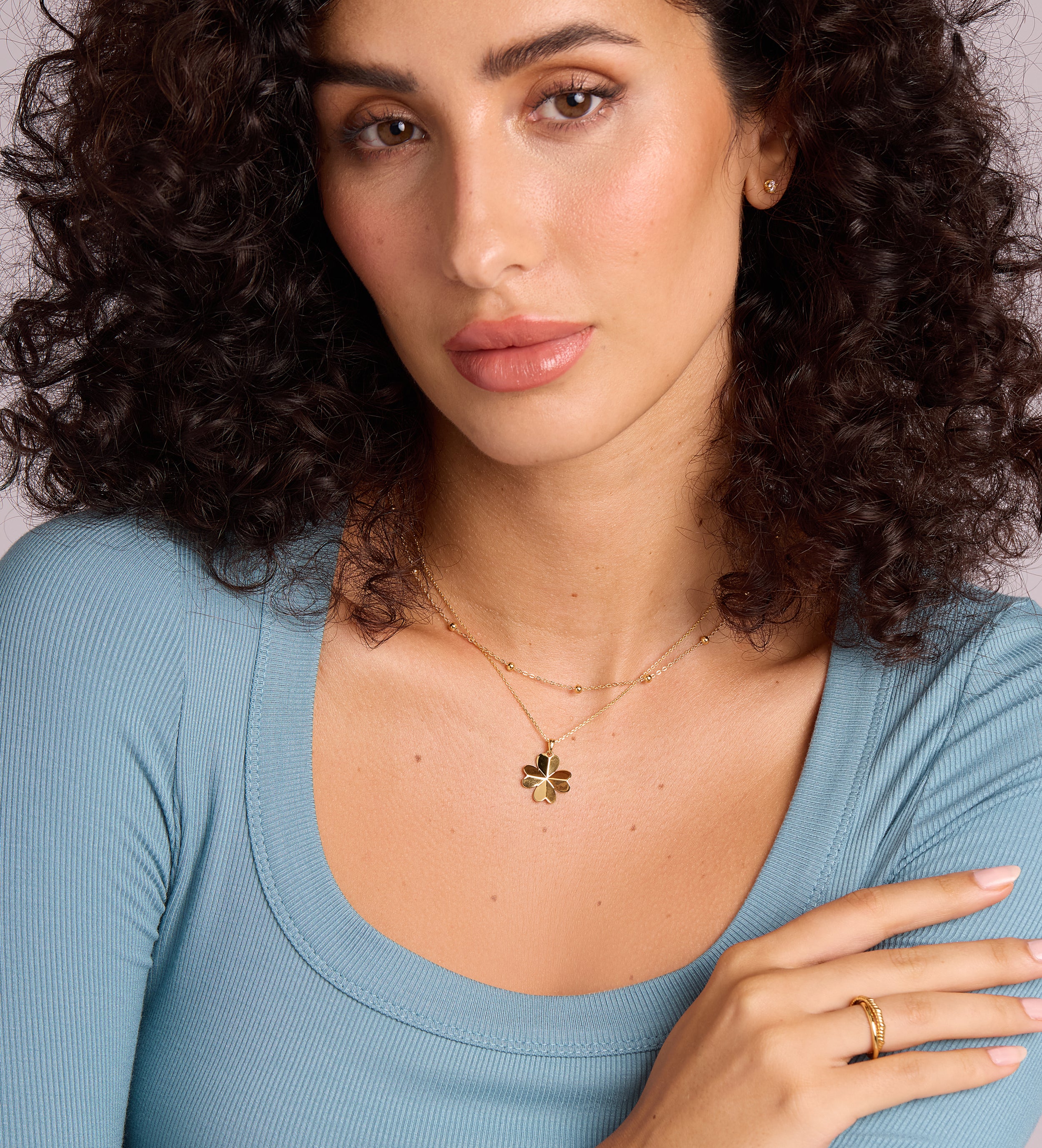 Dotted Chain Necklace in Gold