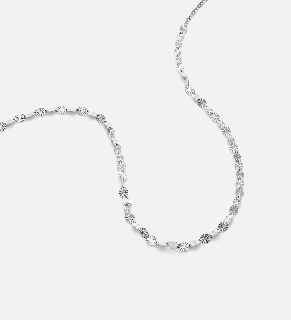 Flutter Chain Choker in Rhodium Plating on 925 Silver - Ash & Harry