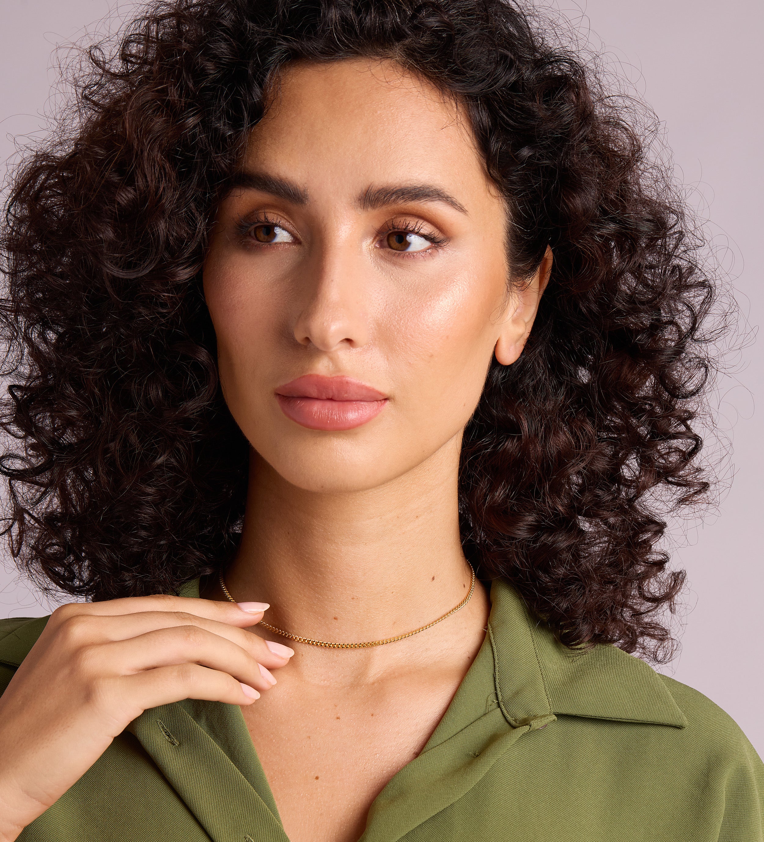 Curb Chain Necklace in Gold