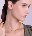 Dangling Dotted Choker in Gold