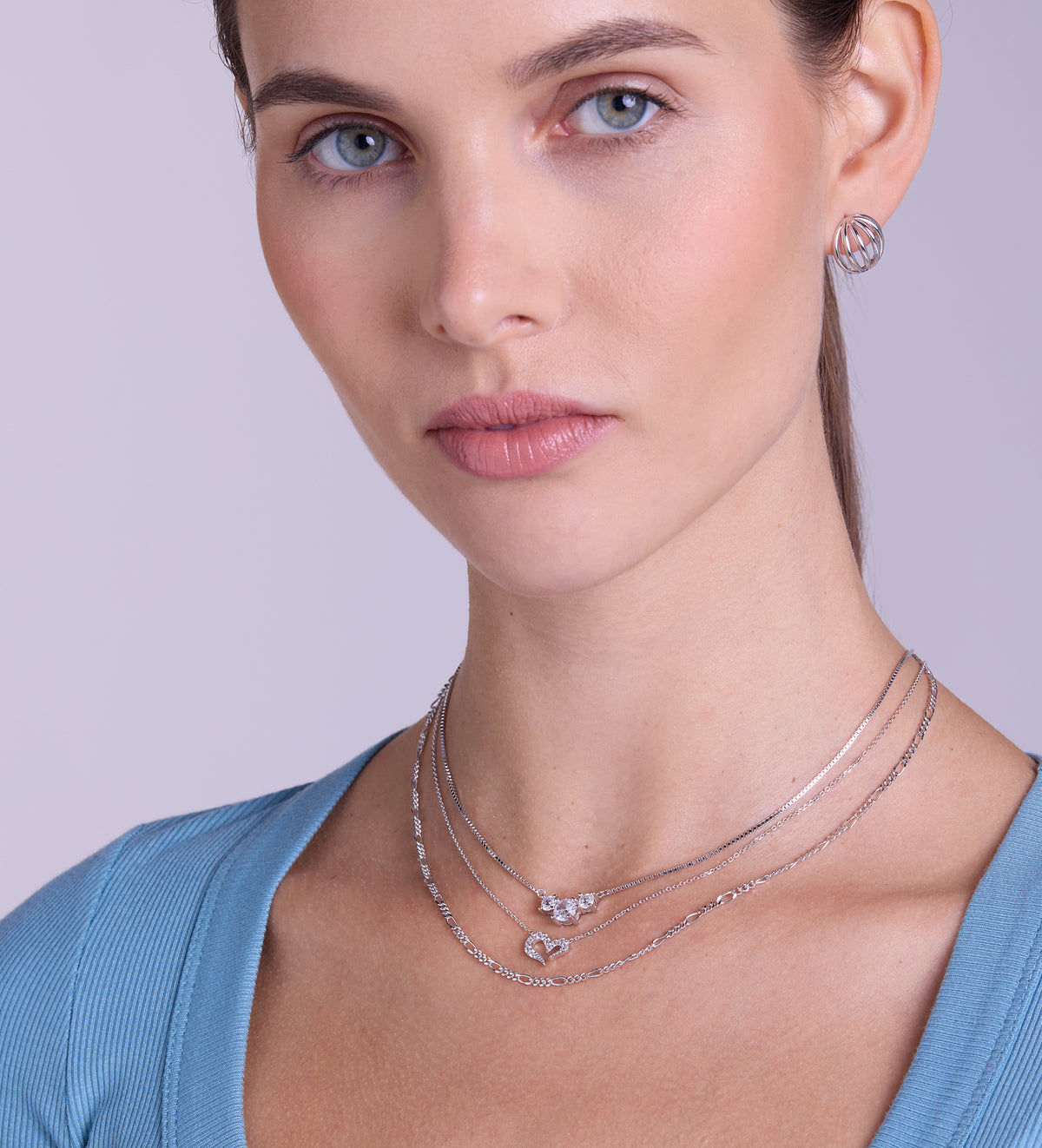 Figaro Chain Necklace in Rhodium Plating on 925 Silver - Ash & Harry