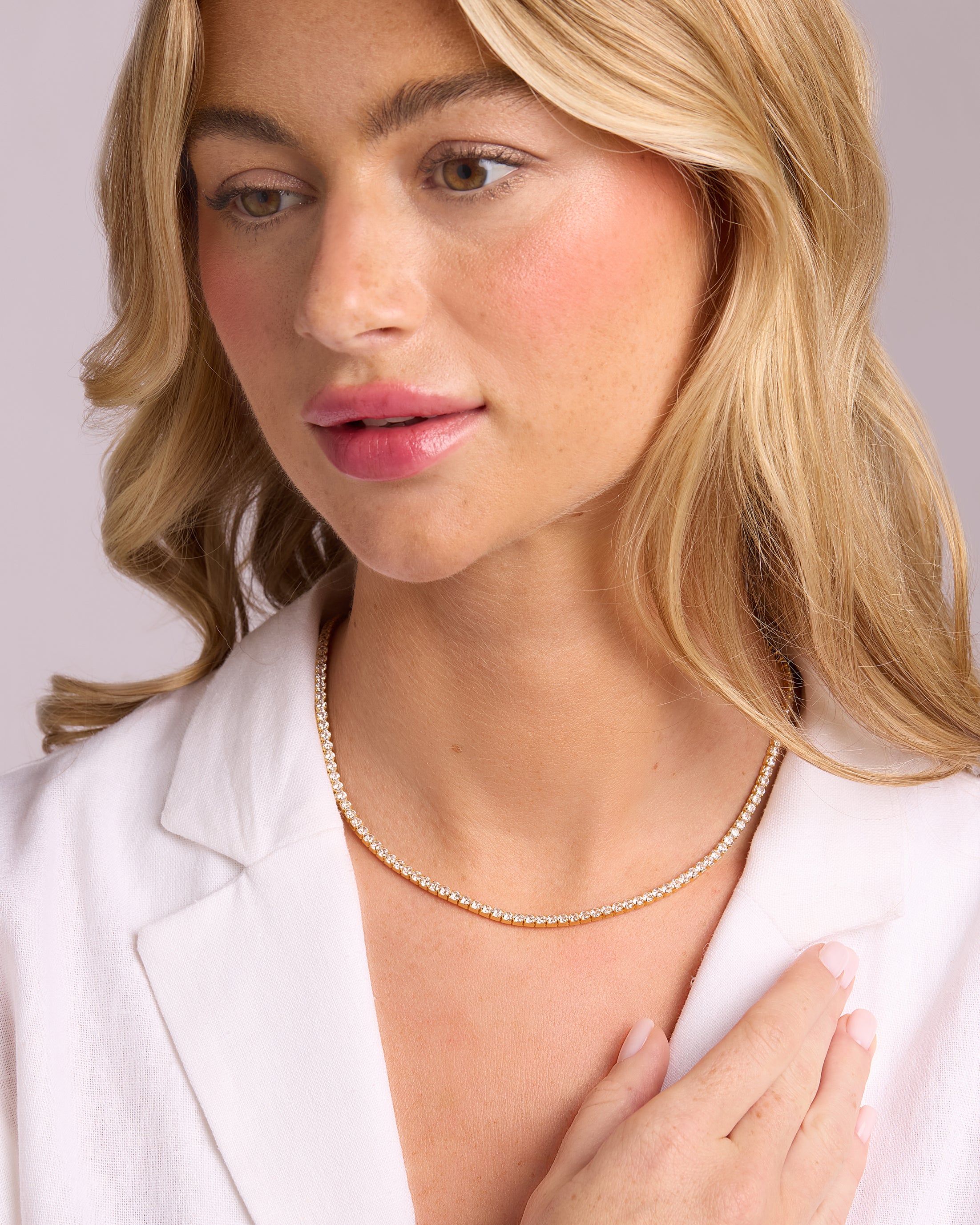 Tennis Necklace in Gold