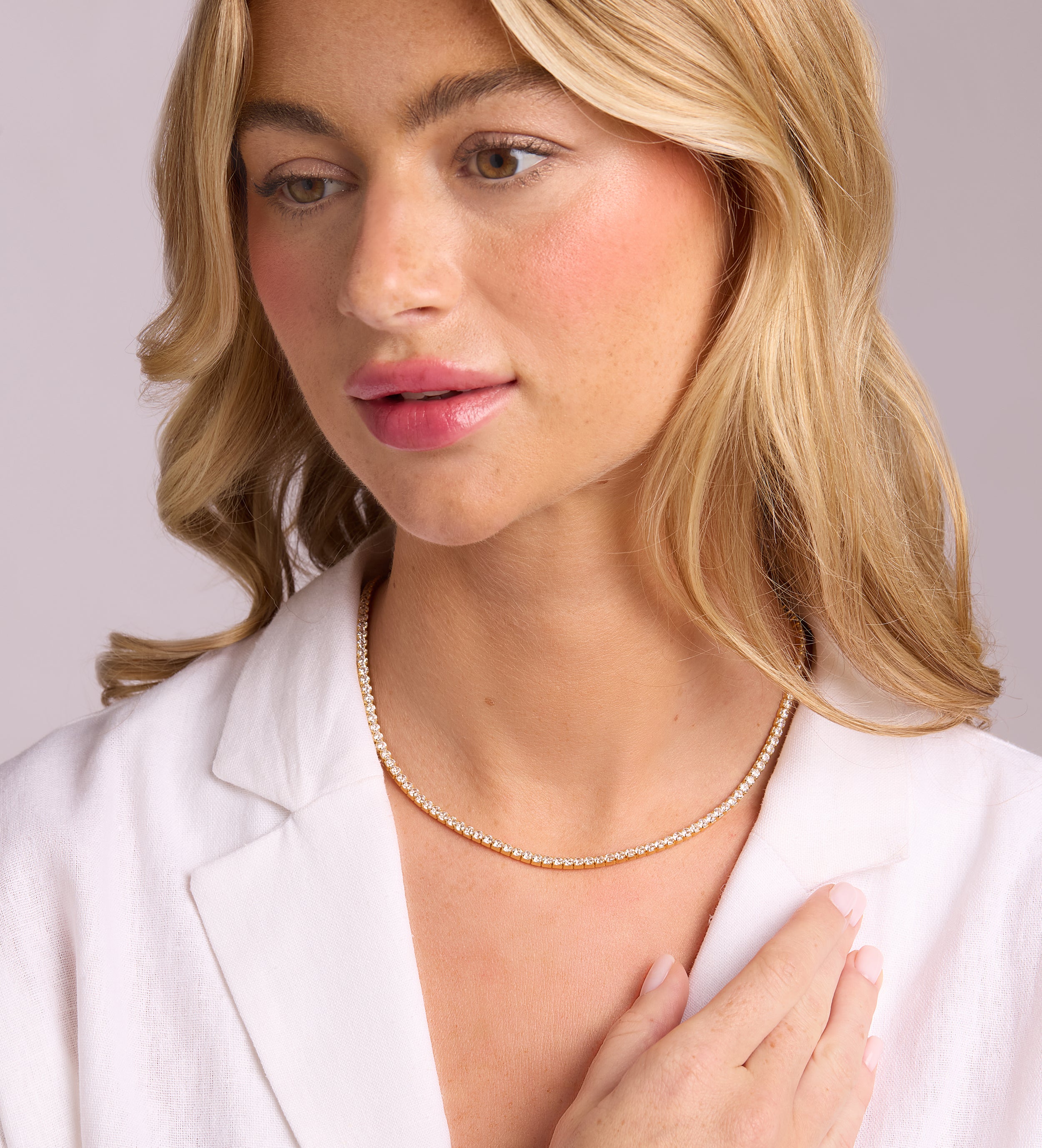 Tennis Necklace in Gold