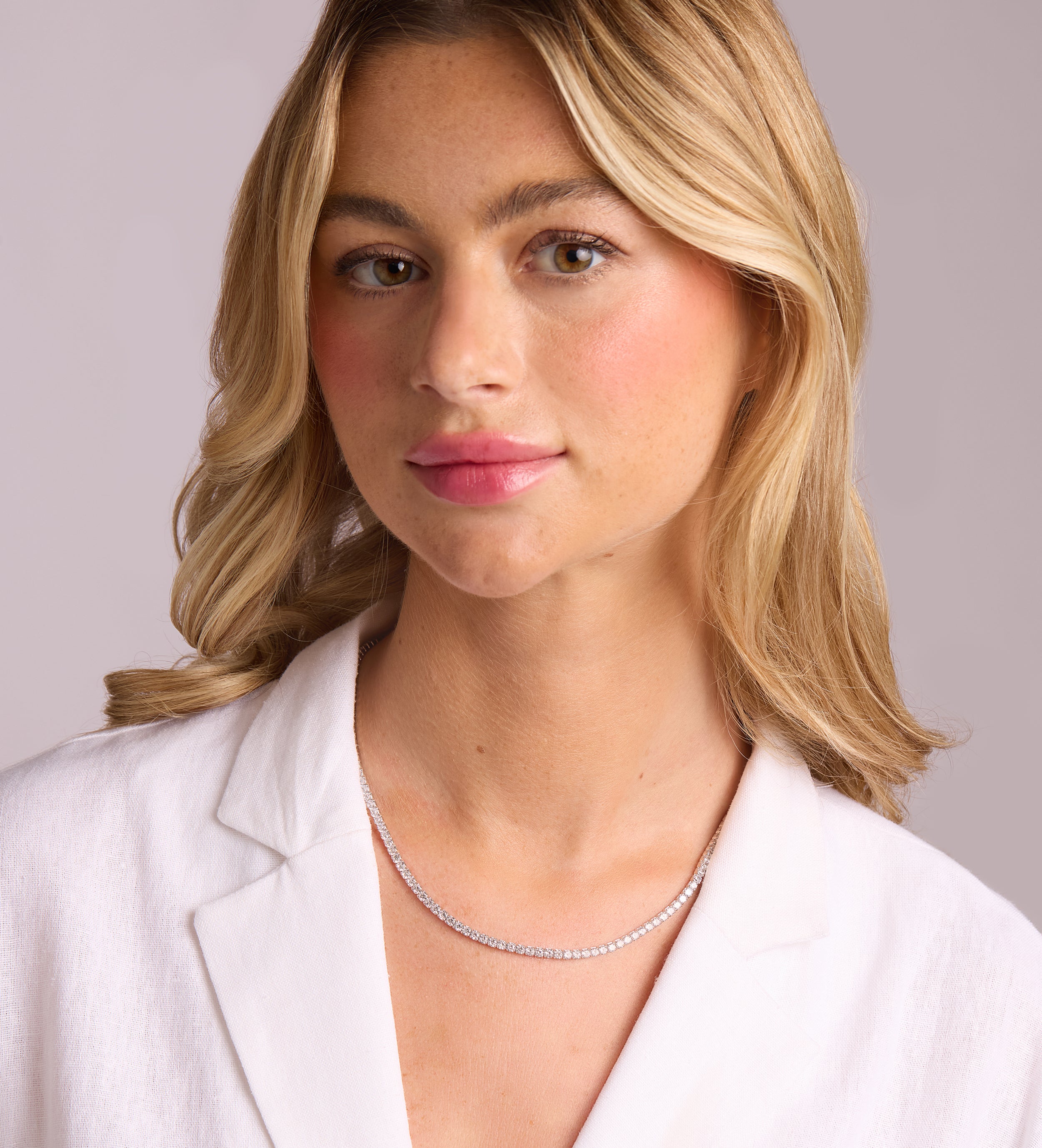 Tennis Necklace in Silver