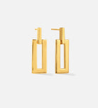 Rectangle Drop Earrings in Gold
