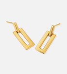 Rectangle Drop Earrings in Gold