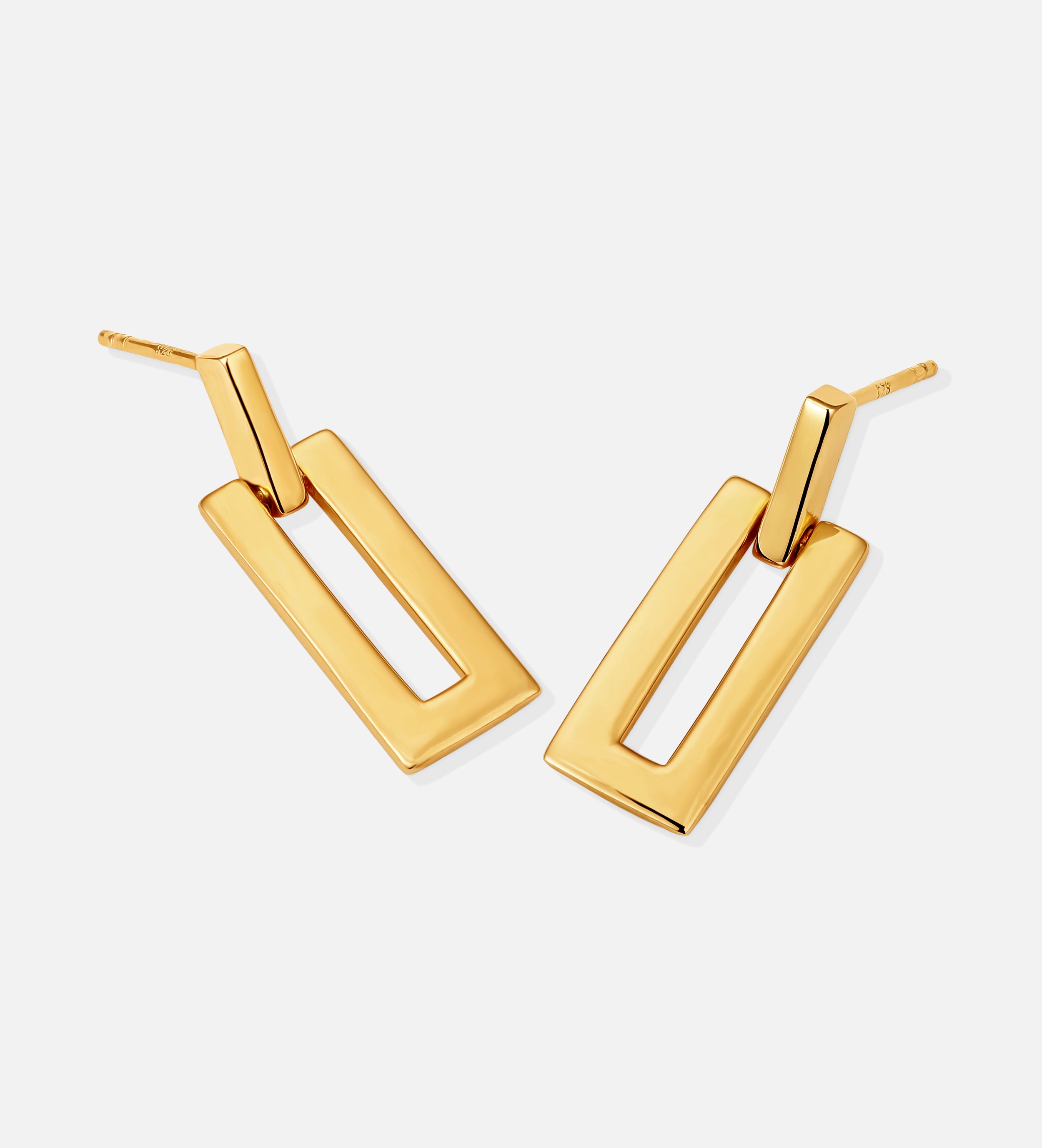 Rectangle Drop Earrings in Gold