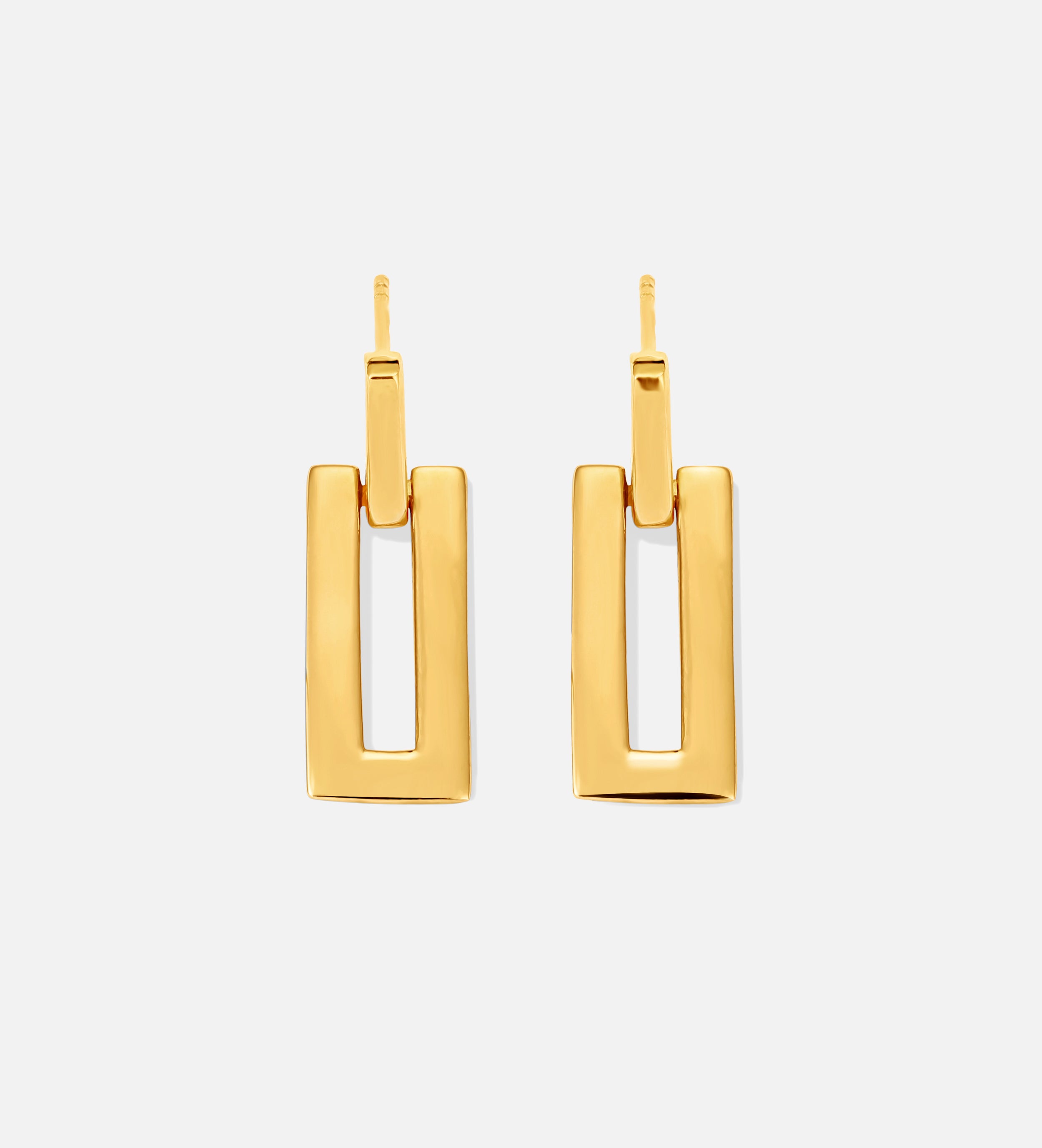 Rectangle Drop Earrings in Gold