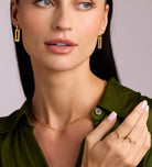 Rectangle Drop Earrings in Gold