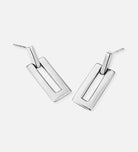 Rectangle Drop Earrings in Silver