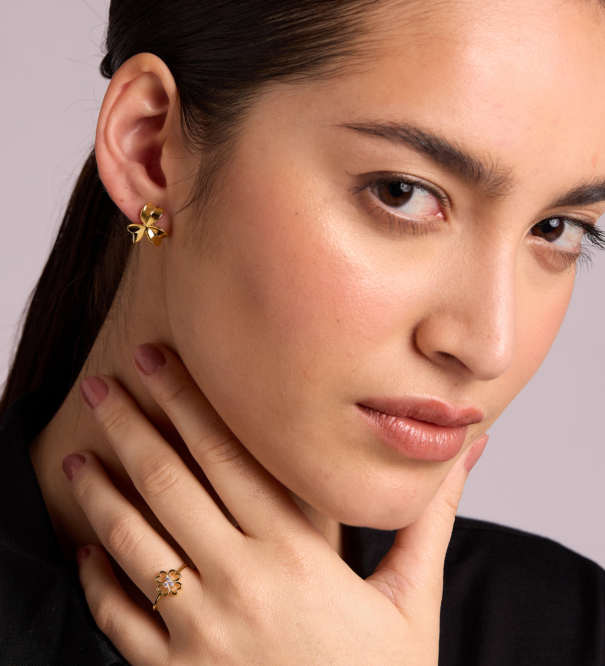 Lucky Clover Ring in 18k Gold Plating on 925 Silver - Ash & Harry