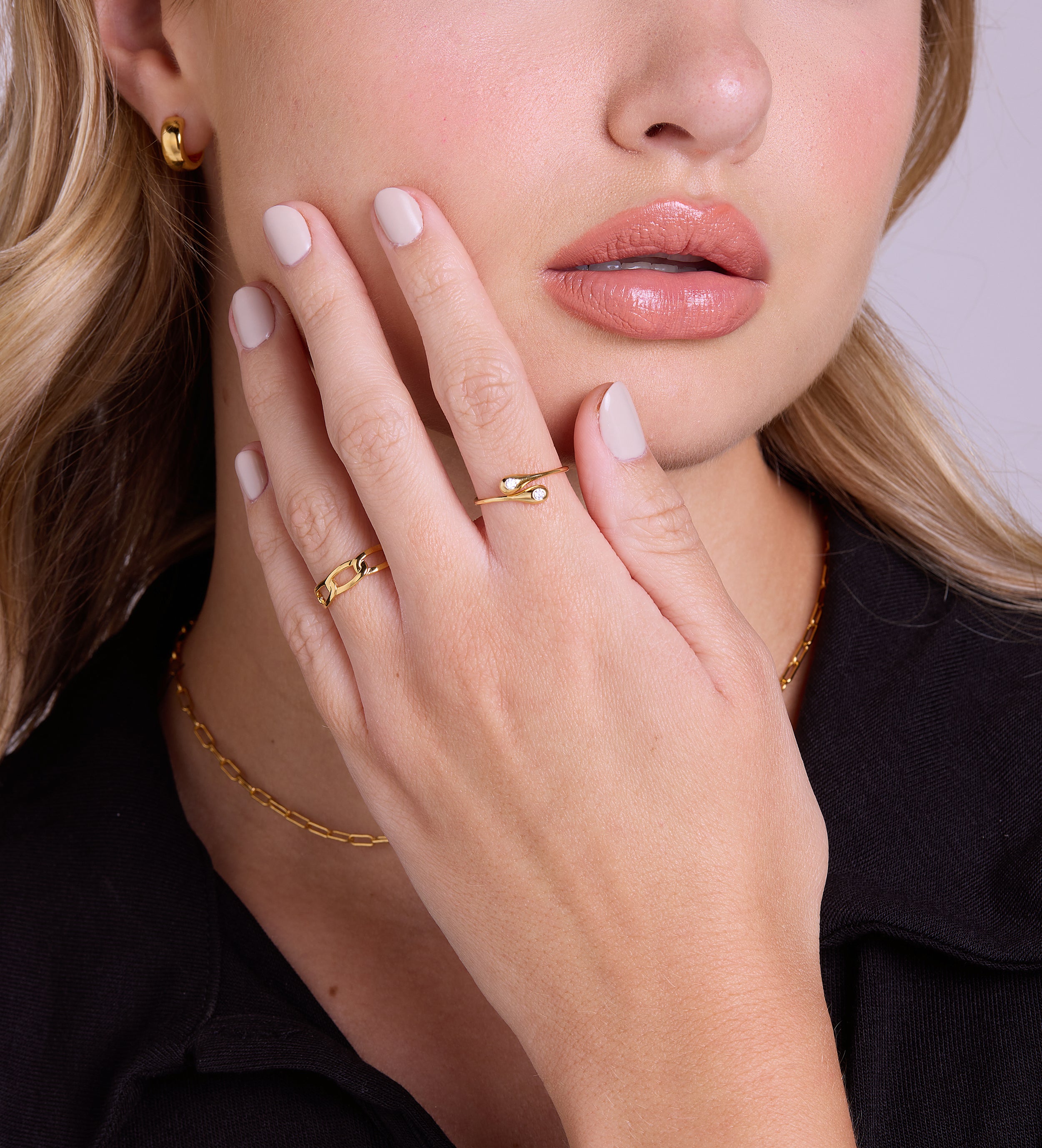 Dew Drops Open Ring in Gold