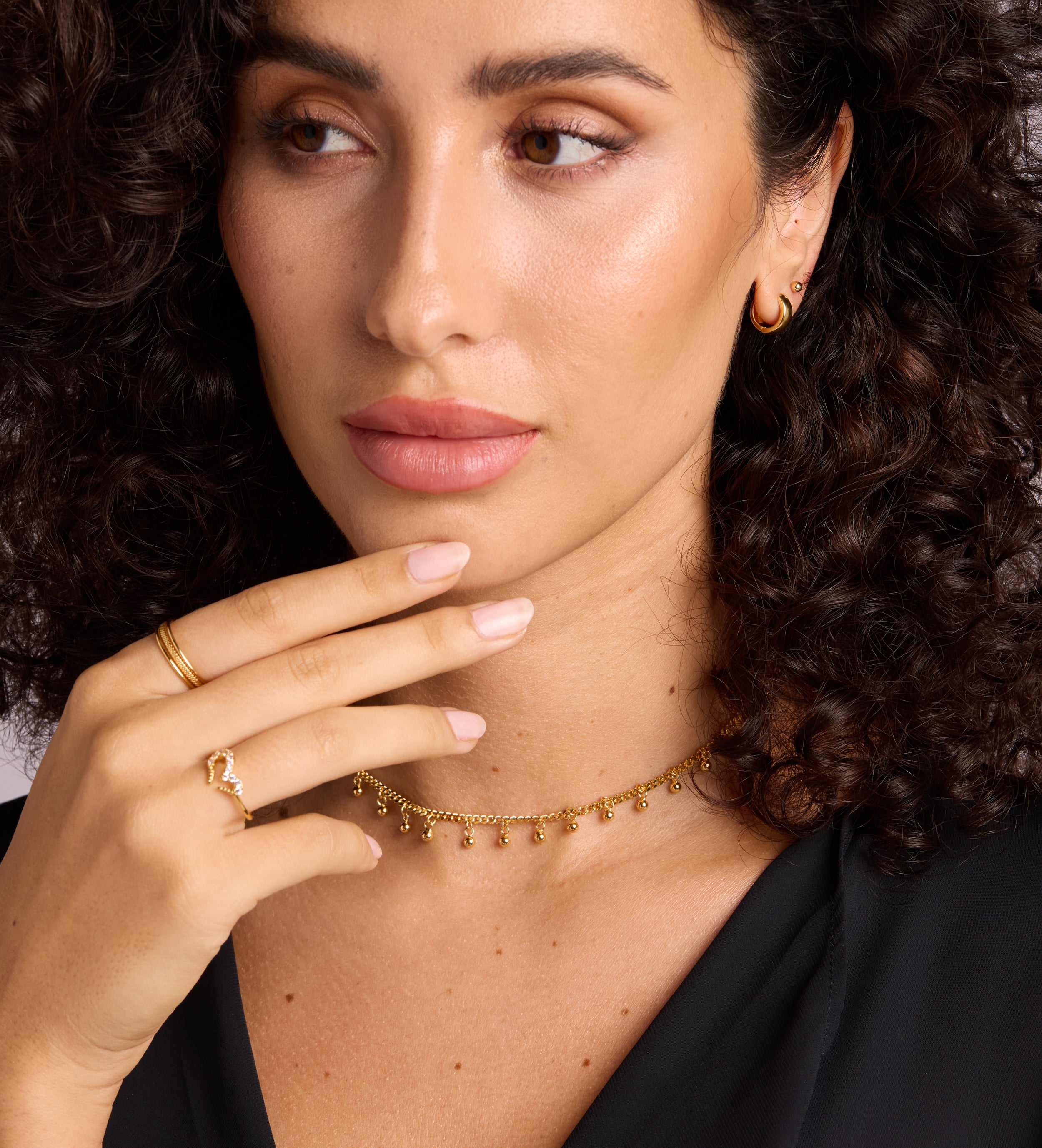 Pave Heart Silhouette Ring in Gold