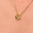 Heart Lock Necklace With Diamond - 18K Gold Vermeil