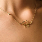 Signature Script Name Necklace With Diamond - 18K Gold Vermeil