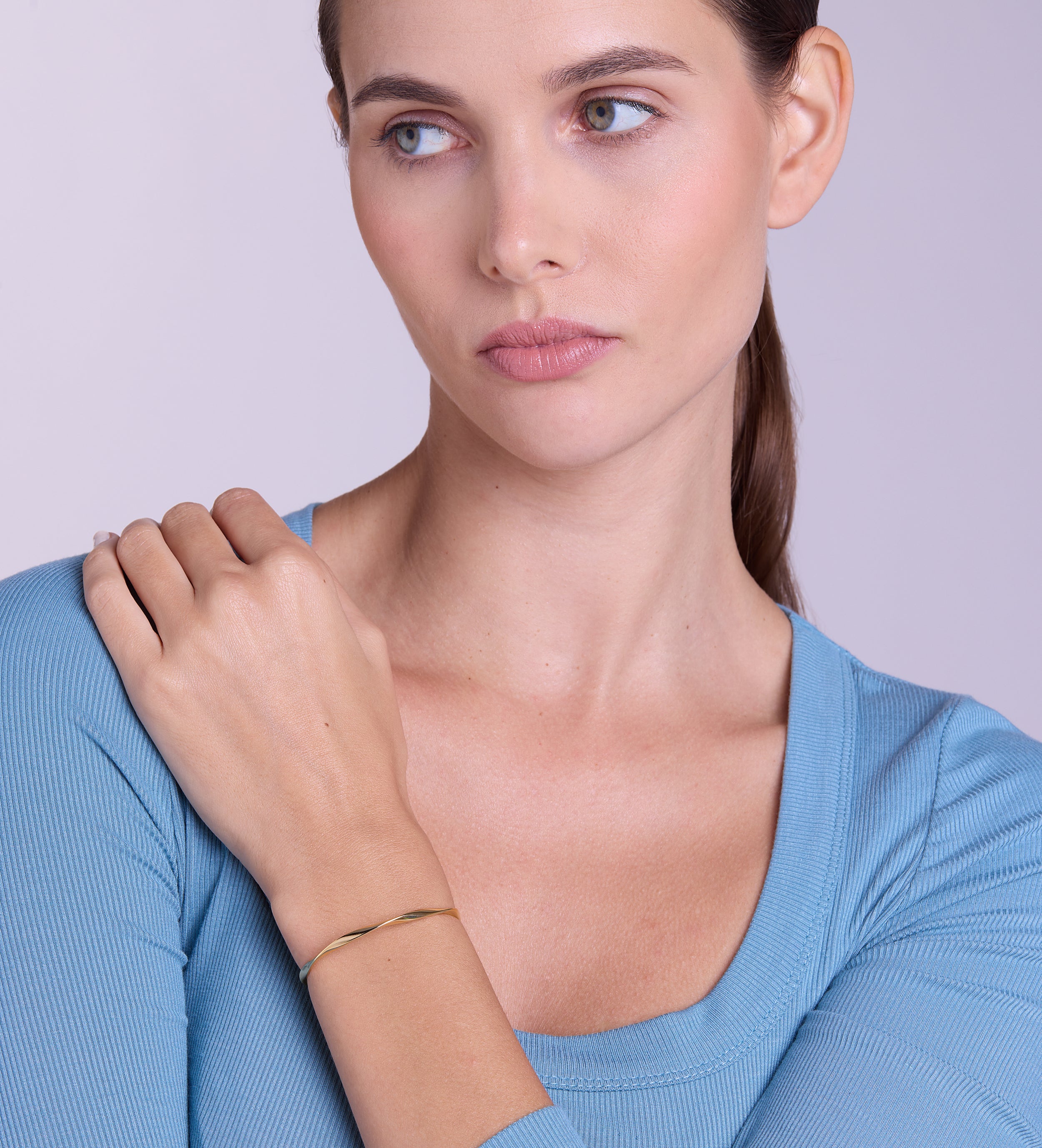 Ripple Wave Cuff Bracelet in Gold