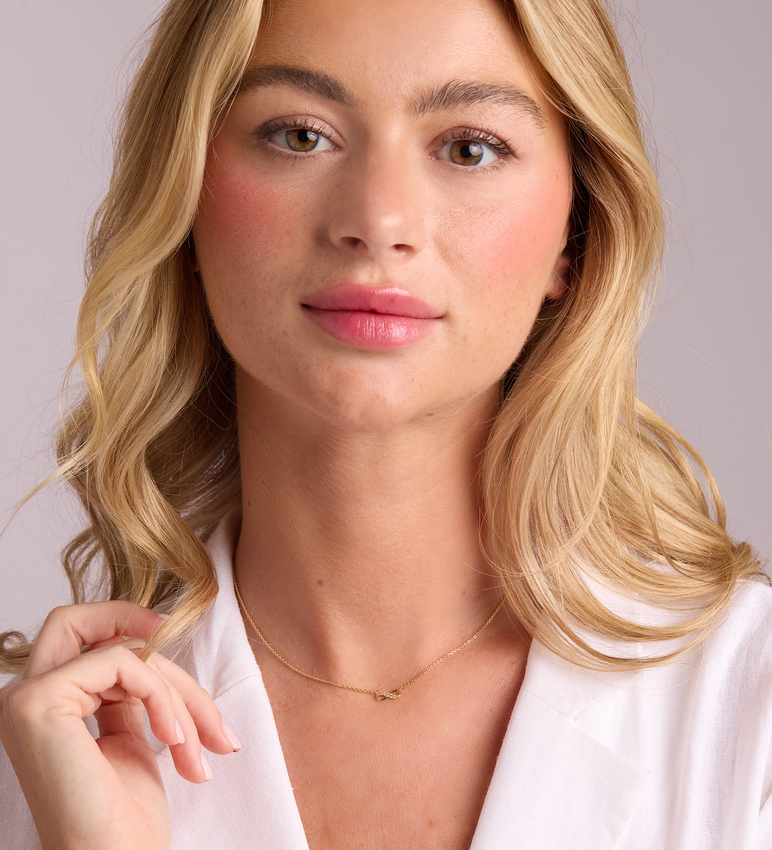 Mini Infinity Pave Necklace in Gold