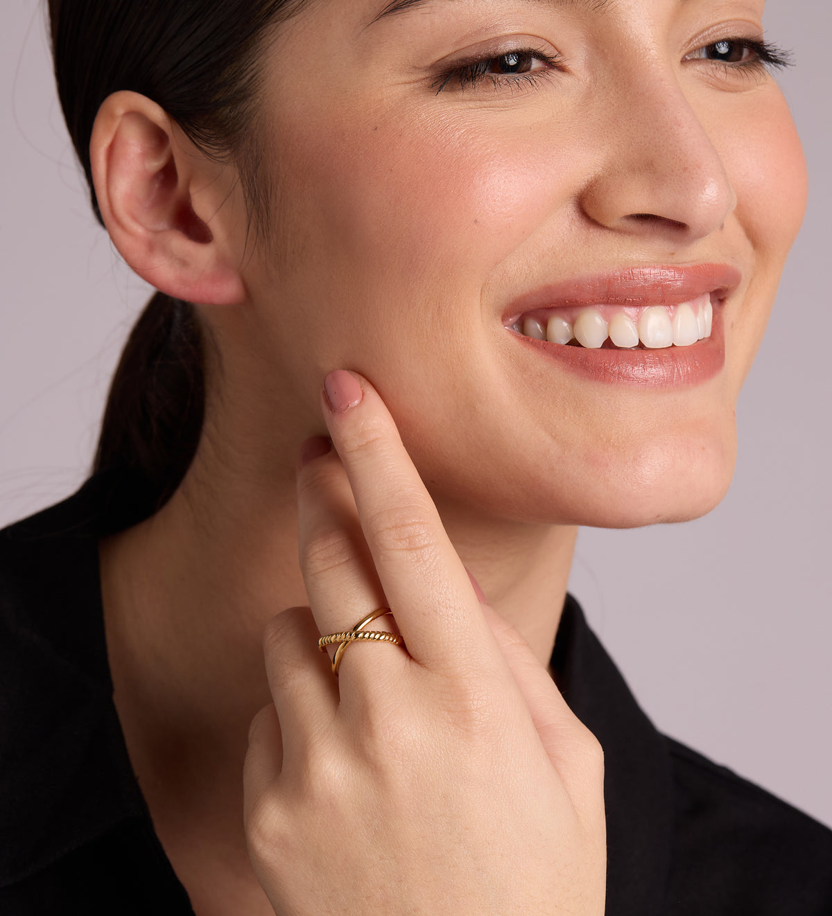 Intertwined Duo Ring in 18k Gold Plating on 925 Silver - Ash & Harry