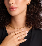 Textured Triple Stacking Ring in Gold