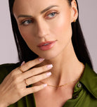 Double Band Solitaire Ring in Gold