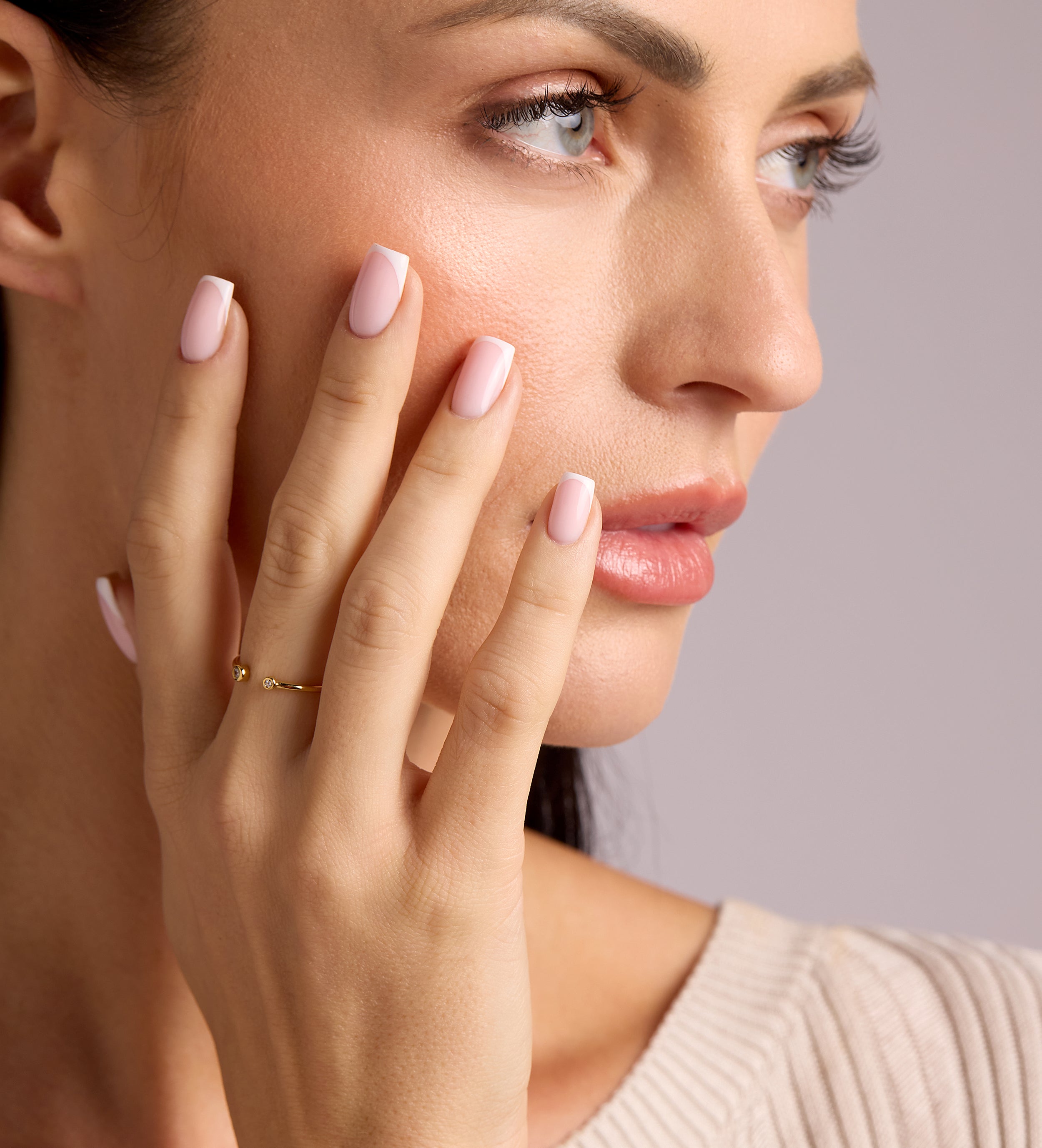 Two Stone Open Bezel Ring in Gold