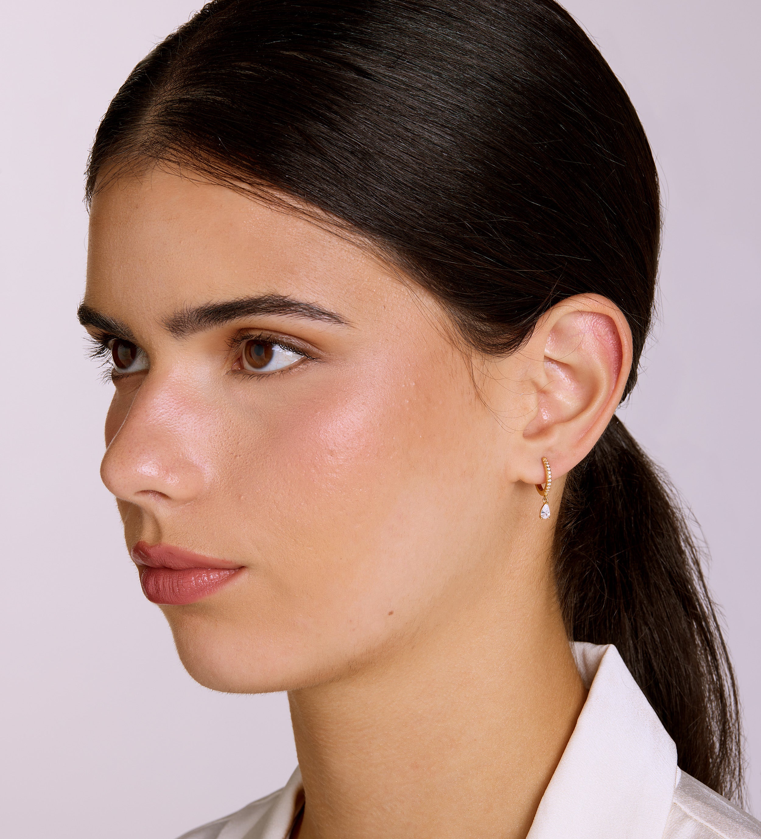 Stella Teardrop Huggies in Gold