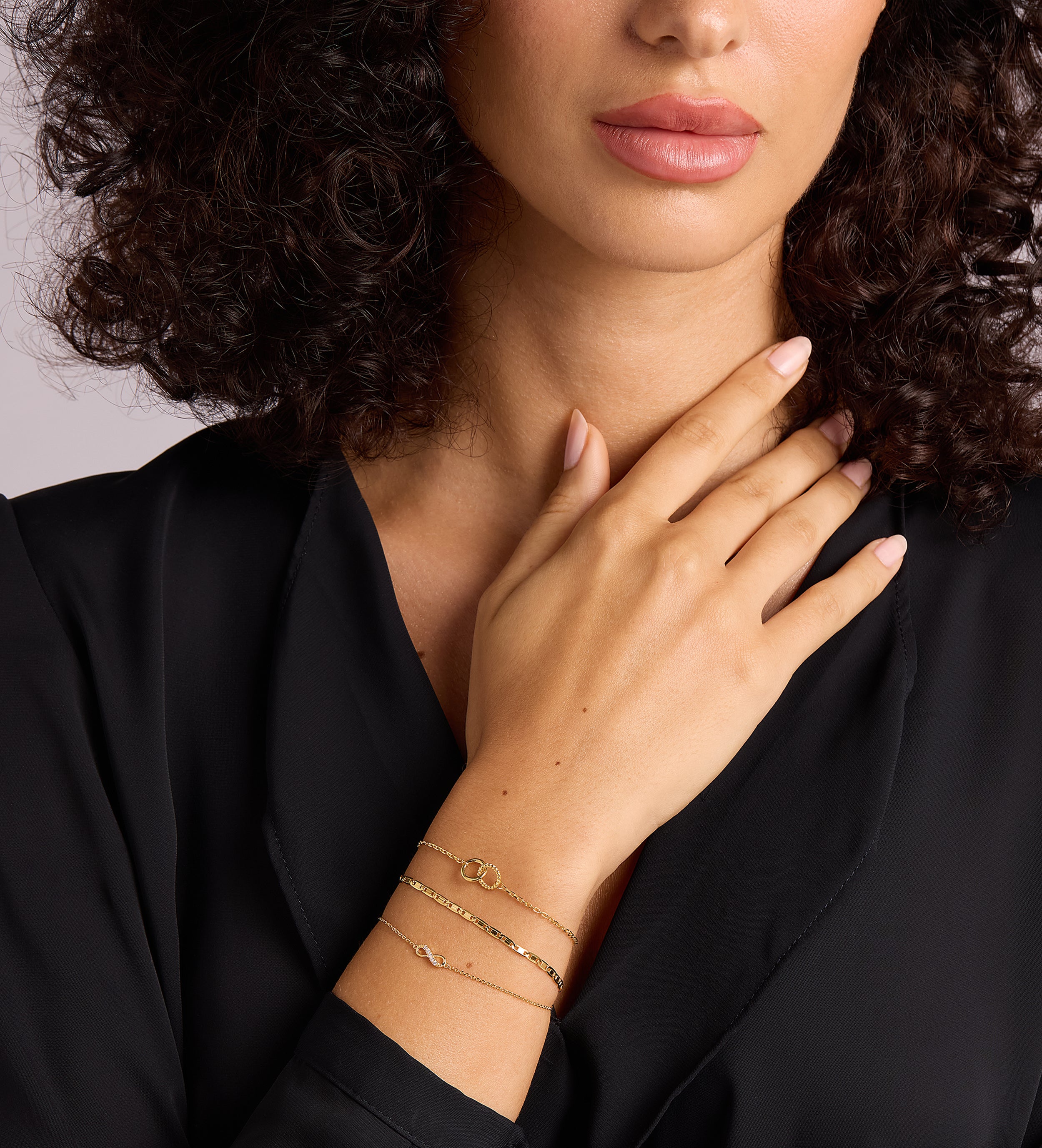 Mini Infinity Pave Bracelet in Gold