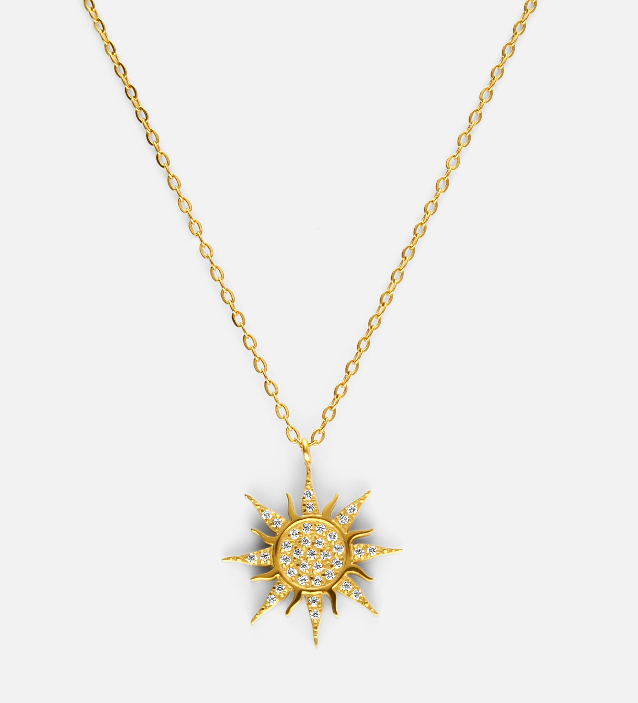 Aura Sunburst Necklace in Gold