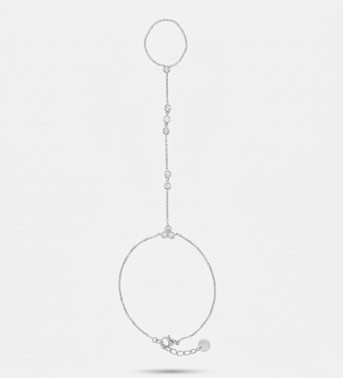Aurora Line Hand chain in Silver With High Quality Simulated Diamonds - Ash & Harry