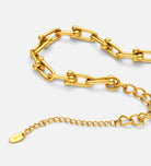 Beaded Link Chain Bracelet In Gold
