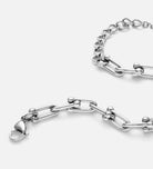 Beaded Link Chain Bracelet In Silver