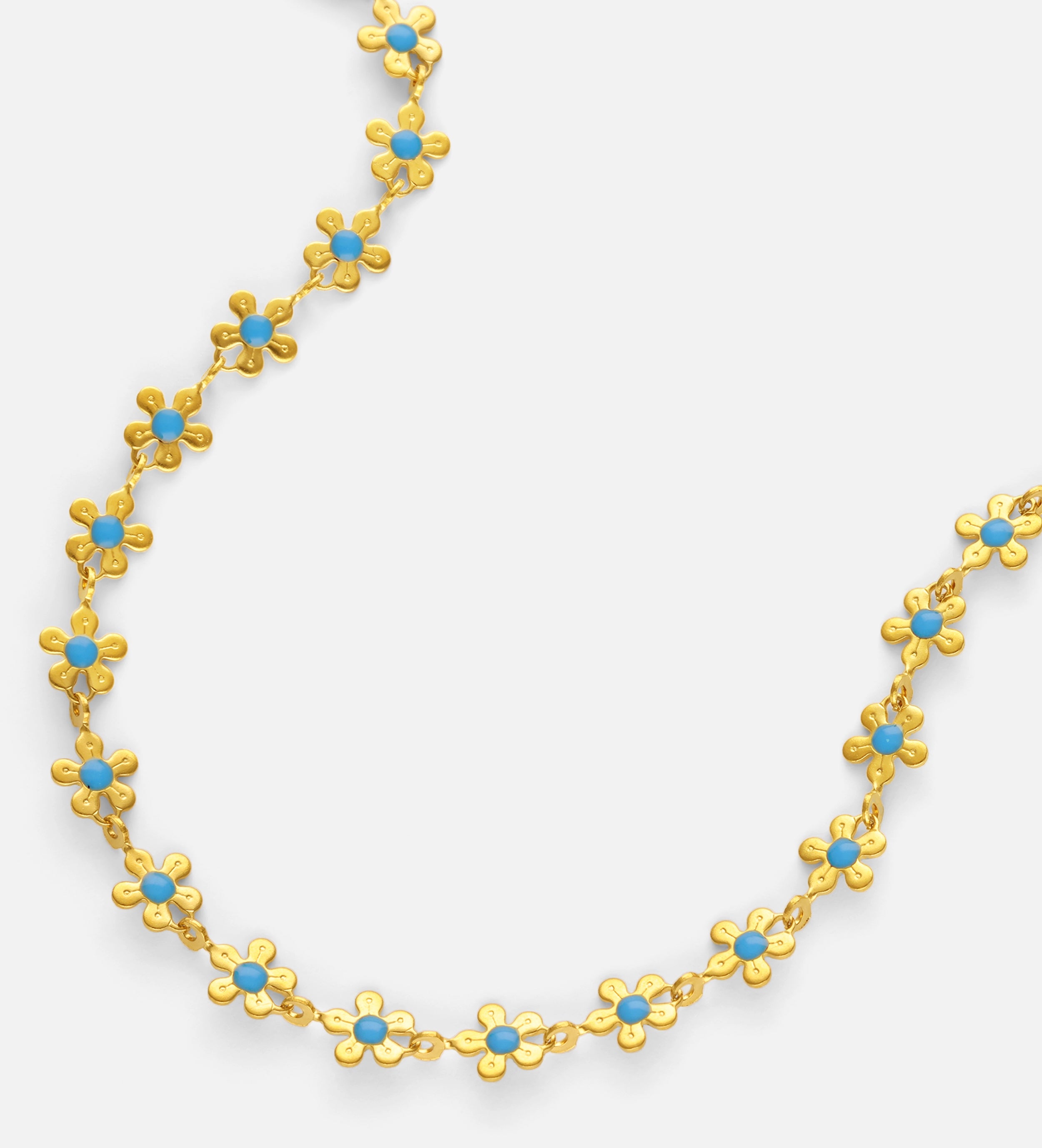 Blue Daisy Chain Necklace