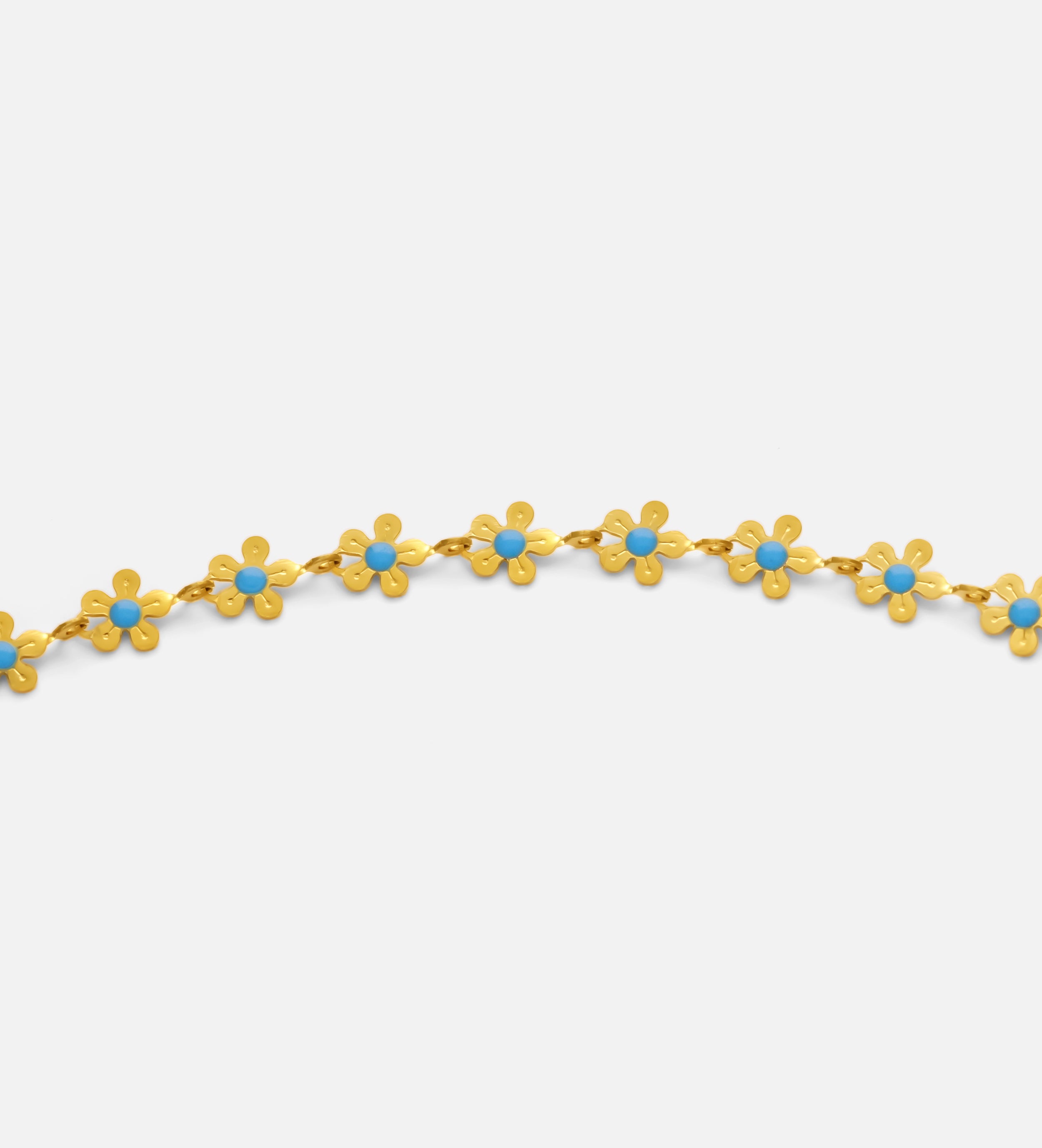 Blue Daisy Chain Necklace