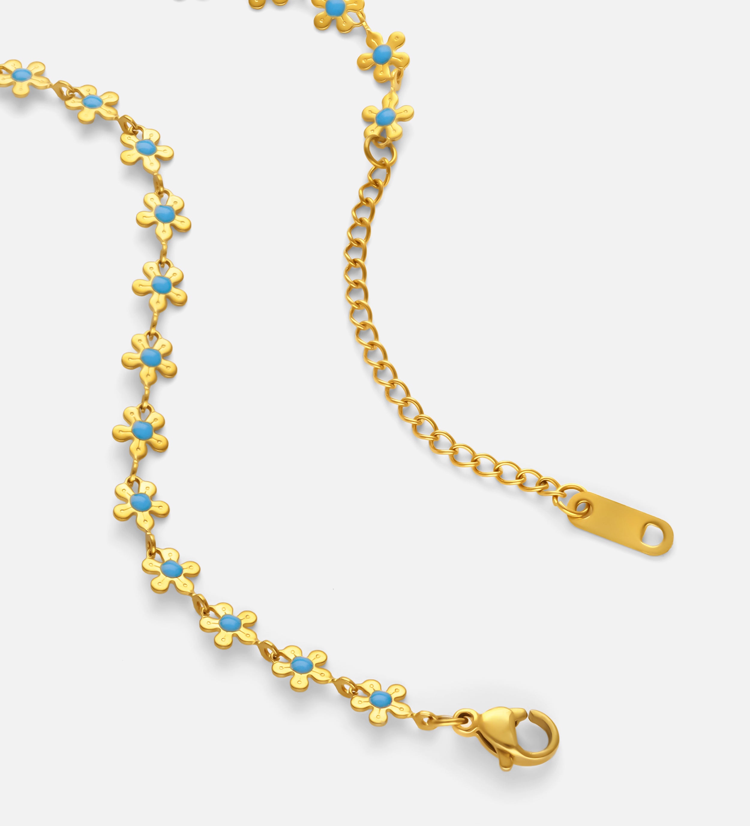 Blue Daisy Chain Necklace