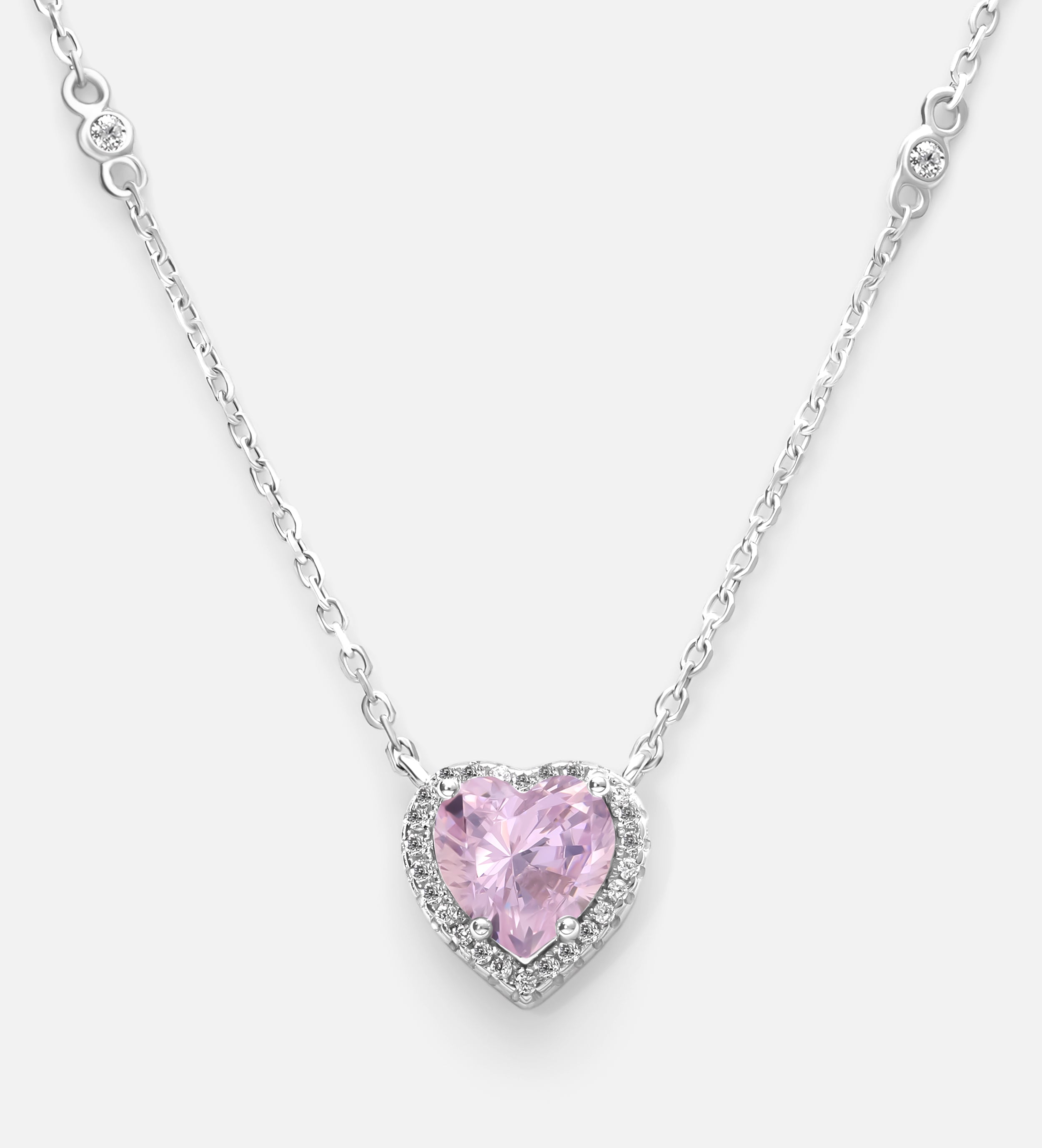 Blushing Heart Halo Pendant
